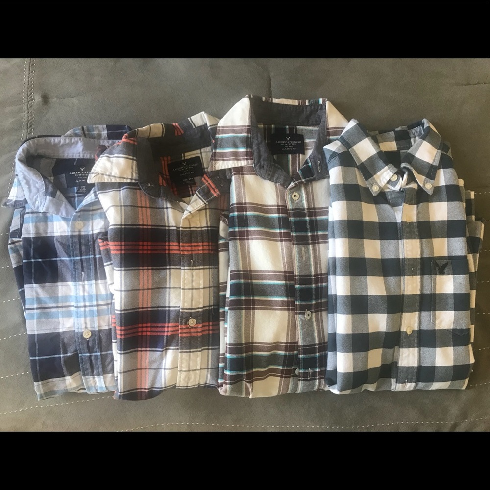 Bundle of 4 Stylish AE button down XS long sleeve